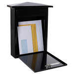 Boîte aux Lettres en Acier  Home E5714  Fond Étroit  Anti-pluie  Noir