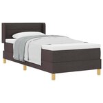 vidaXL Lit à ressorts avec matelas Marron foncé 200 x 80 cm Polyester