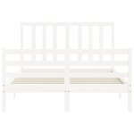 vidaXL Cadre de lit sans matelas blanc 140x190 cm bois de pin massif