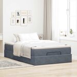 vidaXL Cadre de lit ottoman et matelas gris foncé 120x200 cm velours