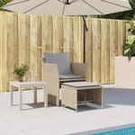 vidaXL Chaise de jardin avec tabouret beige résine tressée