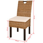 vidaXL Chaises à manger lot de 4 rotin Kubu bois de manguier