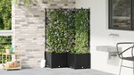 vidaXL Jardinière avec treillis 3 Pièces Noir 80x80x143 cm