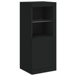 vidaXL Buffets avec lumières LED 3 Pièces noir bois d'ingénierie