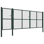 vidaXL Portail de jardin Acier 500 x 150 cm Vert