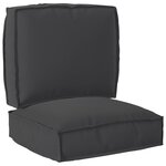 vidaXL Set de coussins de palette 2 Pièces Noir 50 x 50 x 12 cm