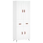 vidaXL Buffet haut Blanc 69 5x34x180 cm Bois d'ingénierie