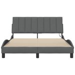 vidaXL Cadre de lit sans matelas Hanko gris foncé 120x200 cm tissu