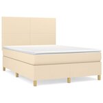 vidaXL Sommier à lattes de lit avec matelas Crème 140x200 cm Tissu