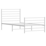 vidaXL Cadre de lit métal sans matelas avec pied de lit blanc 75x190cm