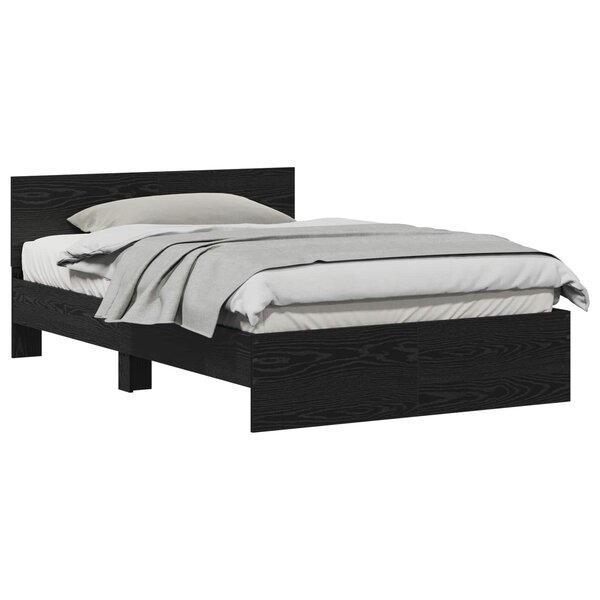 vidaXL Cadre de lit Chêne noir 193 x 125 x 70 cm Bois d'ingénierie