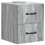 vidaXL Cabinet de chevet mural 2 pc Sonoma gris 34 5 x 33 x 40 cm