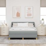 vidaXL Lit à ressorts avec matelas Gris clair 140 x 190 cm tissu