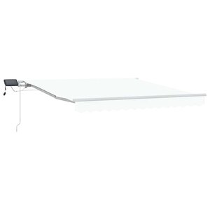 vidaXL Auvent Rétractable Blanc 350 x 250 cm Tissu et acier