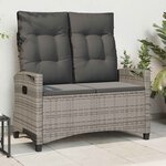 vidaXL Banc de jardin Gris et Gris foncé 105 x 60 x 112 cm