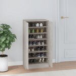 vidaXL Armoire à chaussures Gris béton 55x35x108 cm Bois d'ingénierie