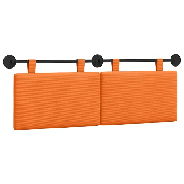 vidaXL Tête de lit suspendue Orange Tissu en velours côtelé
