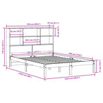 vidaXL Lit bibliothèque sans matelas cire marron 120x190cm pin massif