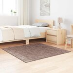 vidaXL Tapis Shaggy Anti-dérapant Marron 120 x 120 cm PP