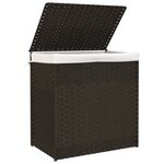 vidaXL Panier à linge avec 2 sections marron foncé 53x35x57 cm