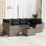 vidaXL Ensemble de canapé de jardin 7 Pièces Gris 55 x 55 x 37 cm