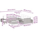 vidaXL Ensemble de canapé de jardin 13 Pièces Beige Poly rotin