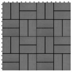 vidaXL Carreau de terrasse 11 Pièces Gris 30 x 30 cm WPC
