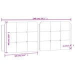 vidaXL Coussin de tête de lit noir et blanc 140 cm similicuir