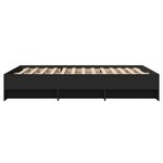 vidaXL Cadre de lit noir 140x190 cm bois d'ingénierie