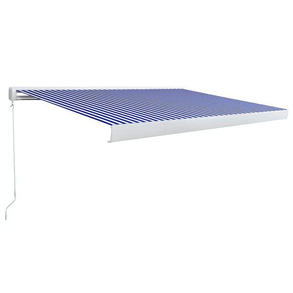 vidaXL Store à cassette manuel 350x250 cm Bleu et blanc