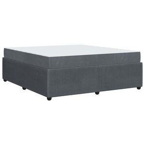 vidaXL Cadre de lit avec matelas Gris foncé 180 x 200 cm Velours
