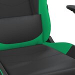 vidaXL Chaise de jeu de massage Noir et vert Similicuir