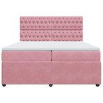 vidaXL Sommier à lattes de lit avec matelas Rose 200x200 cm Velours