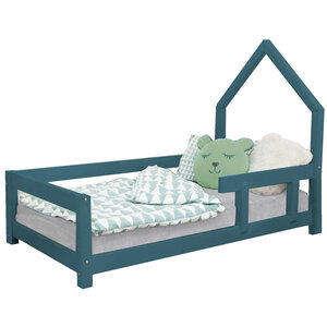 Lit cabane enfant POPPI 90 x 190 vert pétrole 1