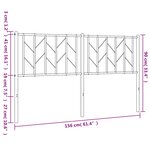 vidaXL Tête de lit métal noir 150 cm