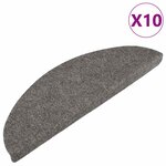 vidaXL Tapis d'escalier auto-adhésifs 10 Pièces gris 56x17x3 cm