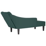 vidaXL Fauteuil long avec accoudoir droit vert foncé velours