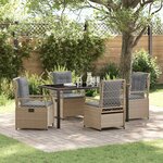 vidaXL Ensemble de salle à manger pour jardin 5 Pièces Beige polyrotin