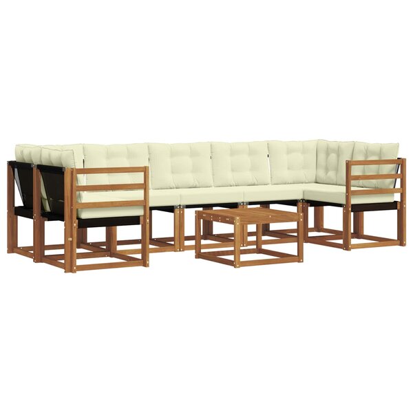 vidaXL Ensemble de canapés d'extérieur 8 pc Naturel et Crème