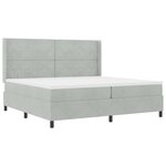 vidaXL Lit à Ressorts avec Matelas LED Gris clair 200 x 200 cm Velours