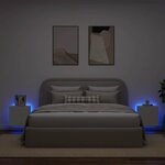 vidaXL Meubles TV muraux avec lumières LED 2 Pièces blanc 40 5x35x40 cm