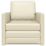 vidaXL Fauteuil-lit au sol 2-en-1 crème 74x77x81 cm en simili cuir