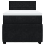 vidaXL Sommier à lattes de lit avec matelas Noir 100x200 cm Velours