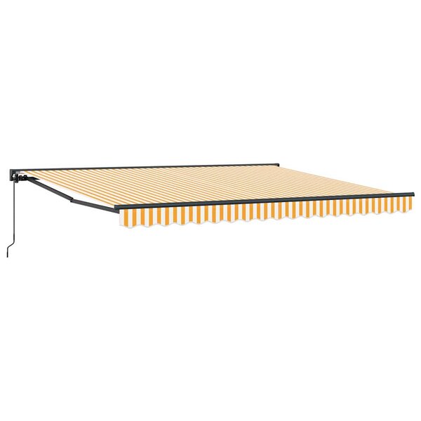 vidaXL Auvent Rétractable Jaune et blanc 400x300 cm tissu