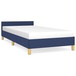 vidaXL Cadre de lit avec tête de lit Bleu 90x200 cm Tissu