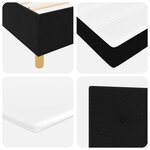 vidaXL Lit à ressorts avec matelas noir petit double en tissu