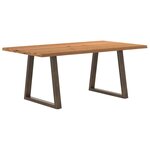vidaXL Table à manger avec bord naturel 180x100x74cm bois massif chêne