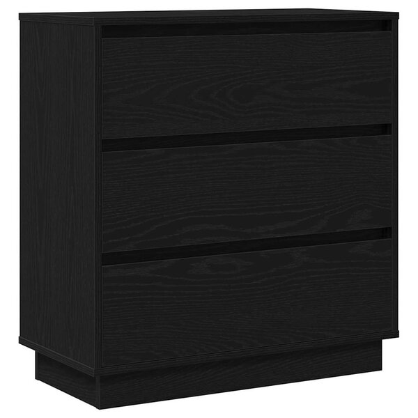 vidaXL Cabinet de chevet avec Noir 71 x 34.5 x 75 cm Bois d'ingénierie