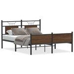 vidaXL Cadre de lit sans matelas chêne marron 140x200 cm