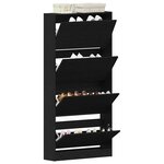 vidaXL Cabinet à chaussures avec étagère Chêne noir 80 x 21 x 163 5 cm